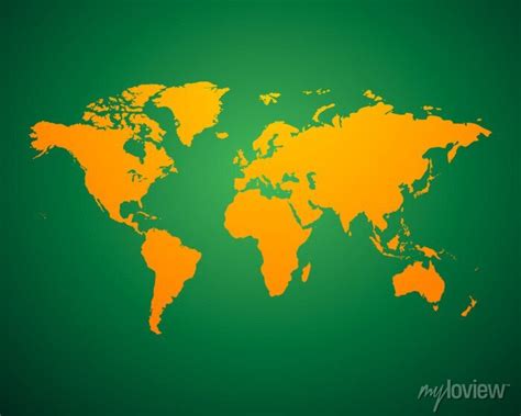 World map political orange green background. vector illustration posters for the wall • posters ...