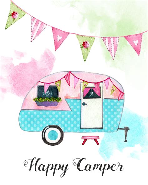 Camper art, Camper clipart, Printable crafts