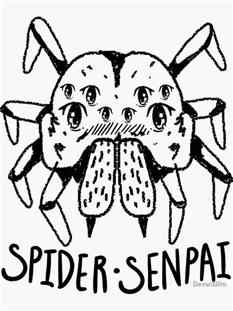 "Spider Senpai" Sticker for Sale by BevanBiko | Redbubble