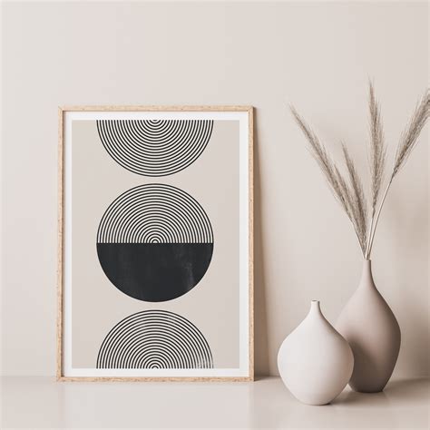 Buy Set of Two Mid Century, Modern Wall Art, Minimalist Geometric Interior Decor, Boho Decor ...