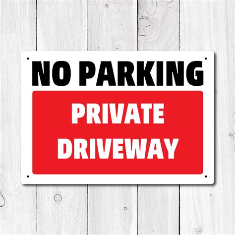 No Parking Private Driveway Metal Sign - Etsy