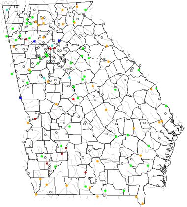 Map of Georgia Lakes, Streams and Rivers