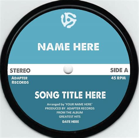 real vinyl record personalised label 45rpm by vinyl village | notonthehighstreet.com