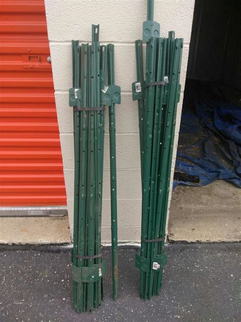 24pc 4' Steel Fence Post Steel Heavy Duty U-Post, Garden Utility yard ...