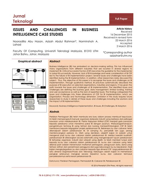 (PDF) Issues and challenges in business intelligence case studies