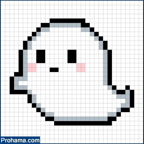 Easy Cute Pixel Art Ghost | Easy Halloween Pixel Art