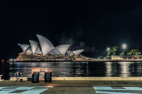 Sydney Opera House and Fire Editorial Stock Photo - Image of night ...