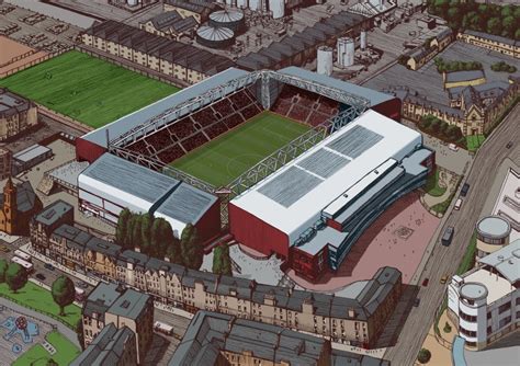 Heart of Midlothian FC Hearts Stadium Art Tynecastle Park - Etsy