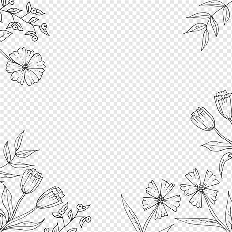 Flower, Nature, Wallpaper, Frame, Drawing, Design, Floral, png | PNGWing