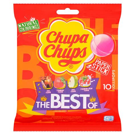 Chupa Chups The Best of 10 Assorted Flavour Lollipops 120g | Sweets | Iceland Foods