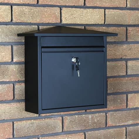 Matt Black Lockable Mailbox/Postbox Outdoor Home Wall Mail/Post/Letter Box Large | eBay