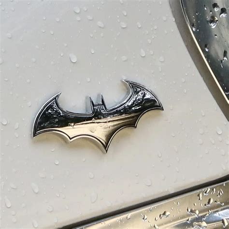 High Quality 3D Metal Bat Logo Car Stickers Batman Badge Emblem Car Styling Tail Decal Auto ...