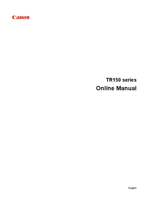 Canon TR150 Series Online Manual: Troubleshooting, Setup, and Operating ...