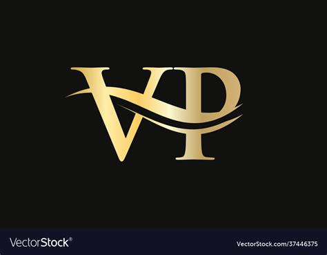 Elegant and stylish vp logo design vp logo Vector Image