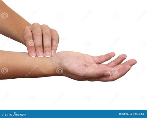 Hand Taking Radial Artery Pulse. Royalty-Free Stock Image | CartoonDealer.com #23045758