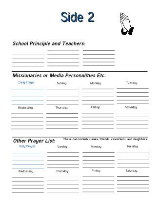 Prayer List Template and More