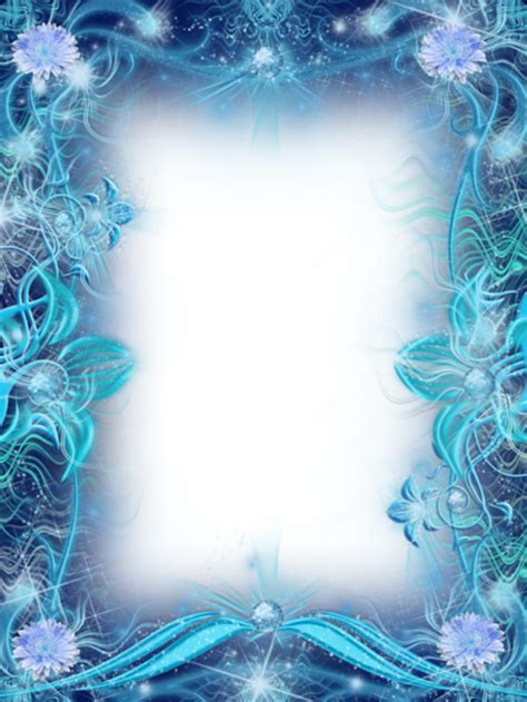 Blue_Transparent_Photo_Frame_with_Flowers.png | Flowers | Pinterest ...