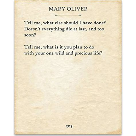 Mary Oliver - The Summer Day. - 11x14 Unframed Typography Book Page Print - Great Gift for Book ...