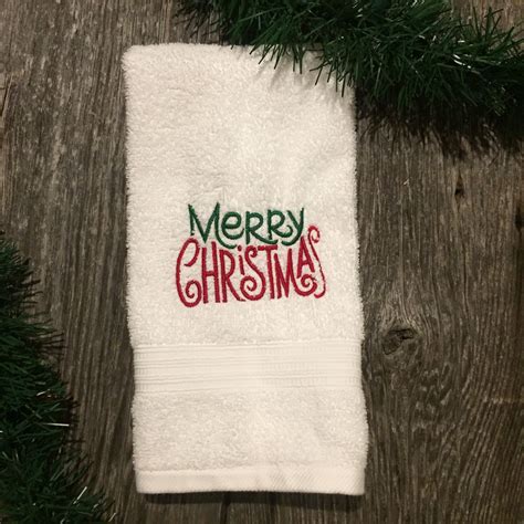 Merry Christmas Hand Towel | Etsy | Christmas hand towels, Christmas towels, Hand towels