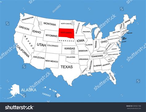 South Dakota State Usa Vector Map Stock Vector (Royalty Free) 309561788 ...