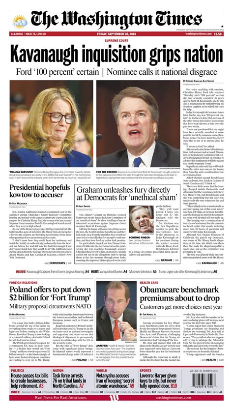 Today's Newspaper — Sept. 28, 2018 - Washington Times