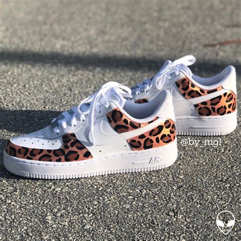 Hand-Painted Rose Gold Leopard Print Custom Nike Air Force 1 | Etsy