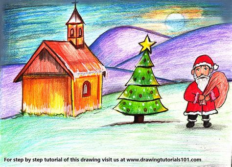 Christmas Scenery Drawing at GetDrawings | Free download