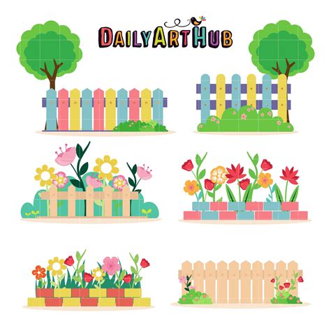 Garden Fences Clip Art Set – Daily Art Hub – Free Clip Art Everyday