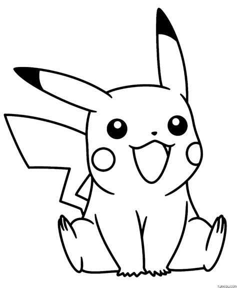 Pokemon Cute Pikachu Coloring Page » Turkau