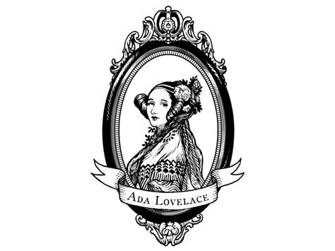 Ada Lovelace, large, oval black and white - Sticker! ID: 696 - $5.00 : Adafruit Industries ...