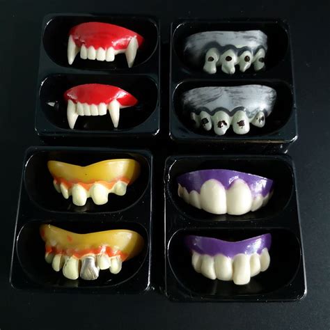 2021 New Vampire Teeth Dress Cosplay Dentures Props Halloween Party ...