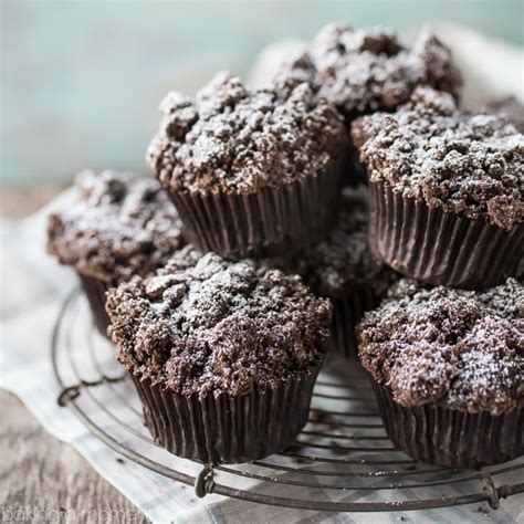 Double Chocolate Crumb Muffins - Baking A Moment