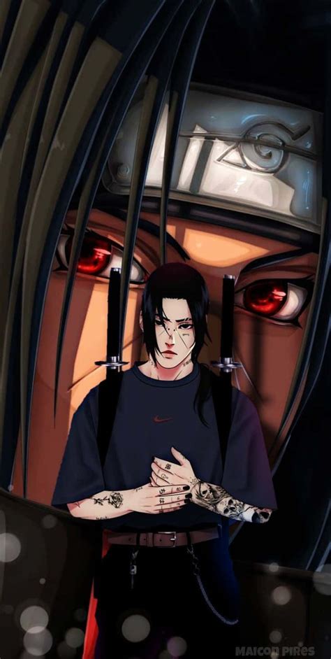 Download Itachi Mangekyou Sharingan Modern Realistic Drawing Wallpaper | Wallpapers.com