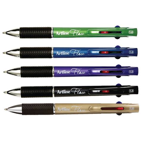 Artline Flow 4 Colour Retractable Ballpoint Pen | Officeworks