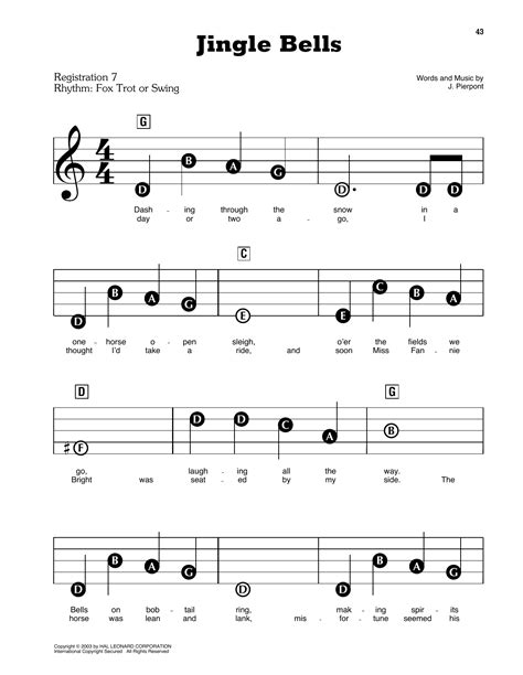 Jingle Bells Sheet Music | J. Pierpont | E-Z Play Today