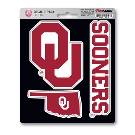 University Of Oklahoma Sooners Team Logo - Set Of 3 Sticker Sheet at Sticker Shoppe