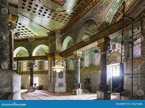 Interior of Dome on the Rock. Jerusalem, Israel. Stock Photo - Image of golden, tradition: 65087172