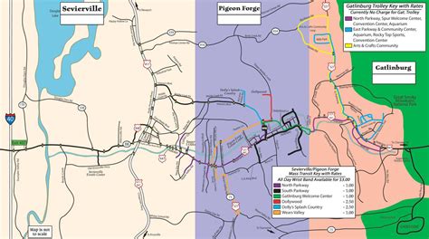 Smoky Mountain Trolley Map | Trolley Map Gatlinburg & Pigeon Forge