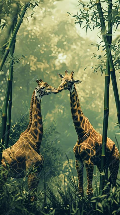 Premium Photo | Award winning photography of a couple of Giraffes in the rainforest