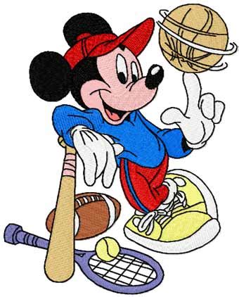 Mickey Mouse Baseball embroidery design