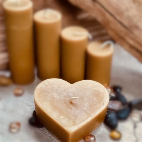 100% pure beeswax heart shaped candle-large 4 heart candle-unique heart beeswax candles-organic ...