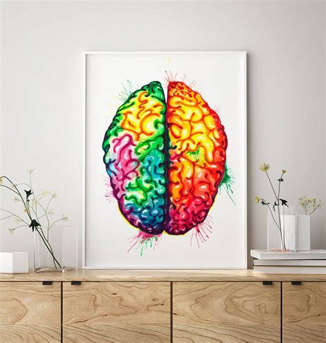 Watercolor brain anatomy art print - Codex Anatomicus