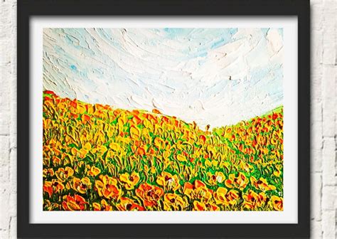 California Poppy Art ORIGINAL PAINTING 3D Art California | Etsy