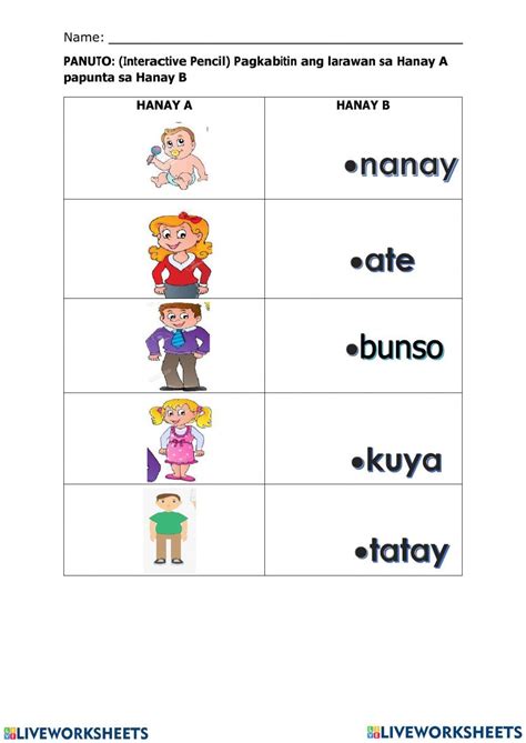 Kasapi ng Pamilya online exercise for | Live Worksheets