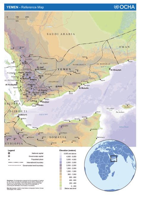 Yemen: Reference Map (as of 2010) | OCHA