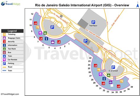 Rio de Janeiro gig airport map - Map of Rio de Janeiro gig airport (Brazil)