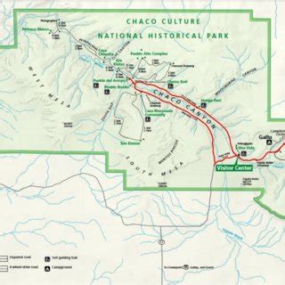 Detailed map of Chaco Canyon unit of CHCU (NPS Map). | Download ...