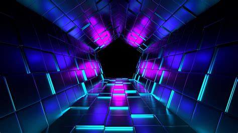 #technology #shine #glow abstract art #tunnel #pentagon #energy #darkness #neon digital art # ...