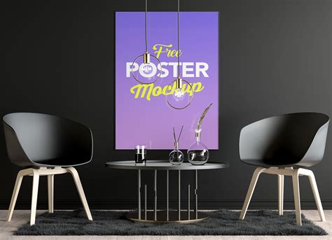 Free Wall Poster / Canvas Mockup PSD - Good Mockups