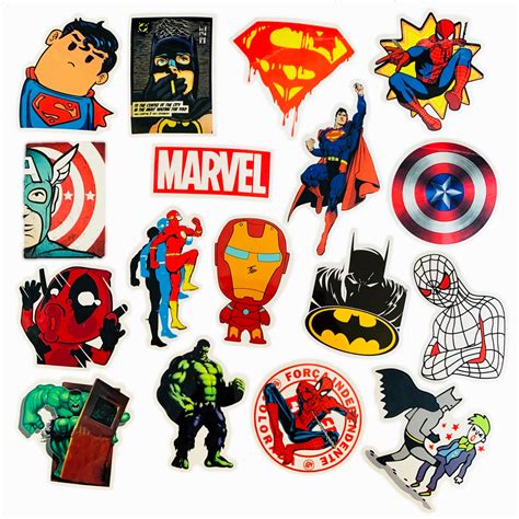 Superhero Stickers: Great Deal 50 Pcs DC And Marvel Stickers